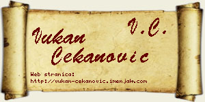 Vukan Čekanović vizit kartica